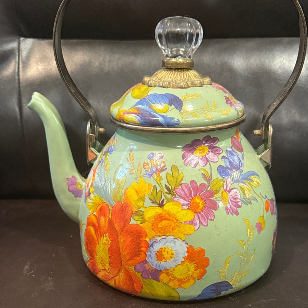 MacKenzie-Childs Floral Teapot with Multicolor Design